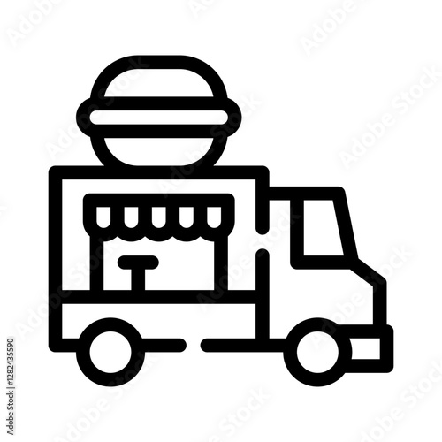 burger truck line icon