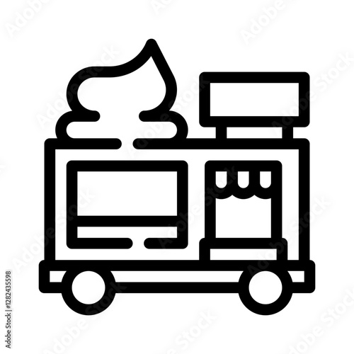 doughnut truck line icon
