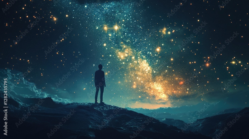 A stunning cosmic spectacle with thousands of bright stars illuminating the vast darkness of the night. A stunning cosmic spectacle with thousands of bright stars illuminating the vast darkness of the night.
