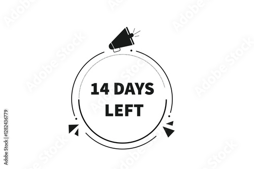 14 days left, sale countdown vector symbol, clock, time,  background, template 14 days left go, countdown, sticker, left banner, business, sale, label button
