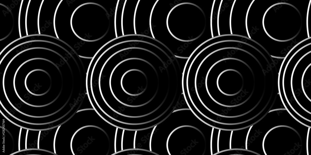 abstract graphic round targets Overlapping circular Circle background. Black and white style pattern. Concentric circulation. Vector illustration. Circle black earthquake icon. Round vibration eps10. 
