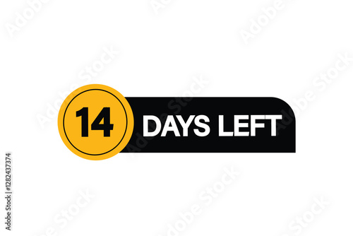 14 days left, sale countdown vector symbol, clock, time,  background, template 14 days left go, countdown, sticker, left banner, business, sale, label button
