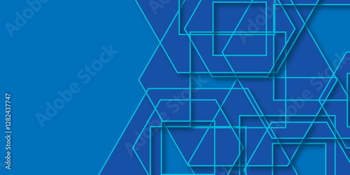 Abstract background geometric design. hexagon pattern sci fi tech innovation concept blue background. Geometric abstract background with blue hexagons. Structure molecule and communication. 
