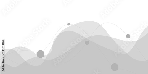 Abstract white and gray gradient wave texture layered background with blank space design. White vector presentation background for poster, banner, wallpaper, mockup, flyer,