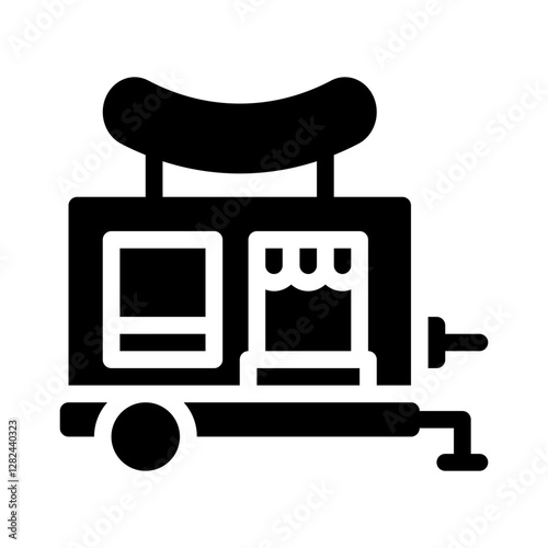 BBQ truck glyph icon