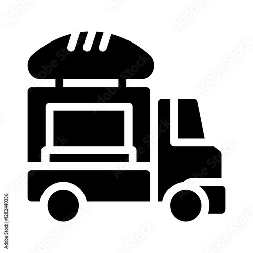 bakery truck glyph icon