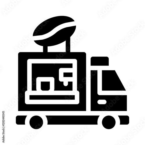 coffee truck glyph icon