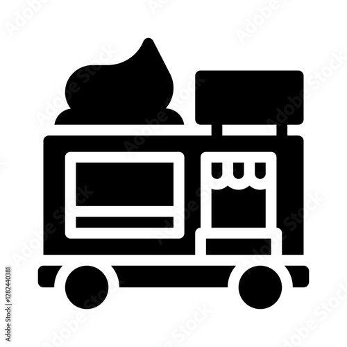 doughnut truck glyph icon