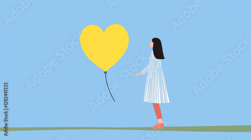Happiness is letting go, A digital image representing the theme of emotional healing and moving on from past heartbreak.