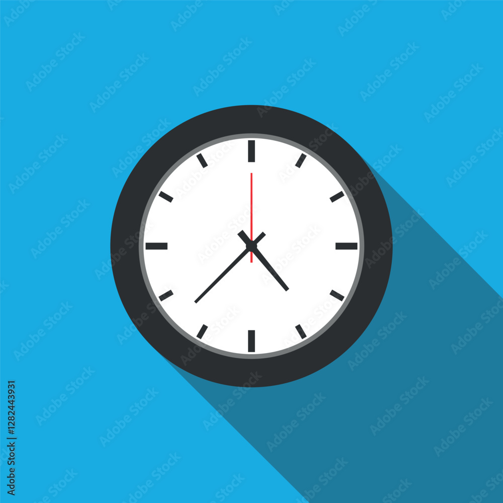 Simple wall clock icon. Time symbol. Round clock graphic. Digital timepiece. Flat style vector illustartion Simple wall clock icon. Time symbol. Round clock graphic. Digital timepiece. Flat style vector illustartion