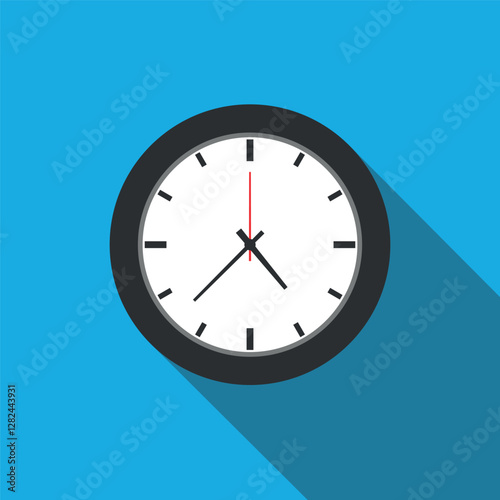 Simple wall clock icon. Time symbol. Round clock graphic. Digital timepiece. Flat style vector illustartion