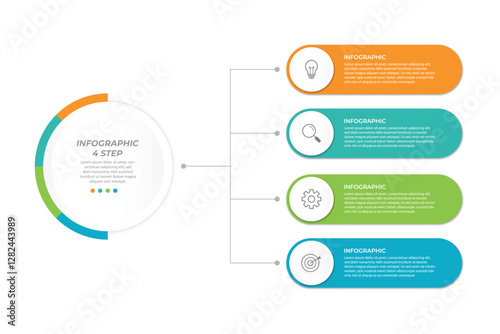 Vector infographic label design with circle infographic template design and 4-5-6 options or steps. Can be used for process diagram, presentations, workflow layout, banner, flow chart, info graph