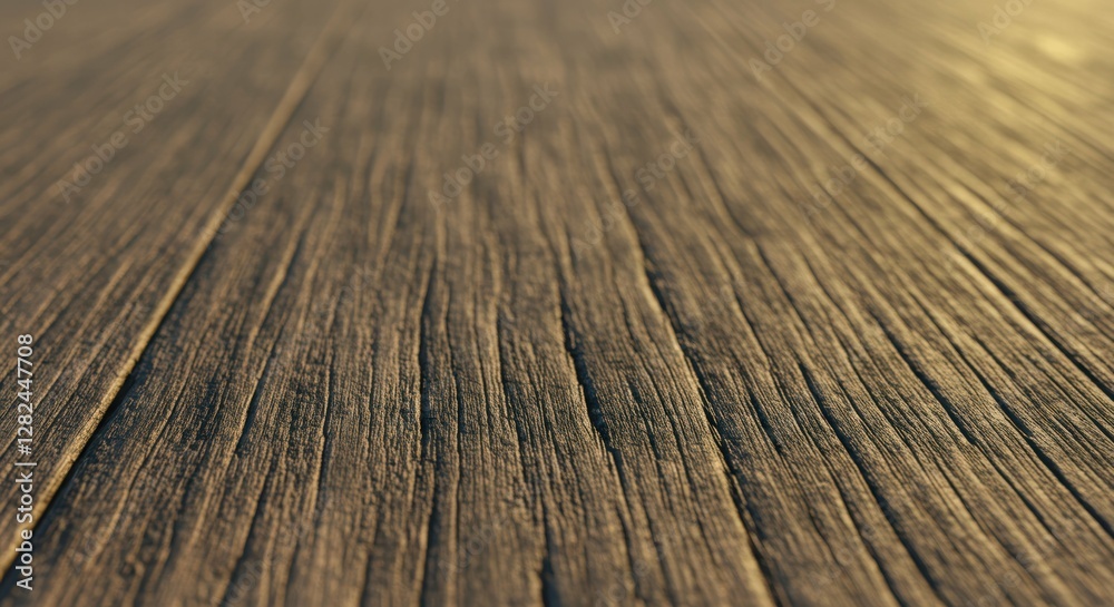 Fototapeta premium Detailed wooden floor texture illuminated by soft sunlight.