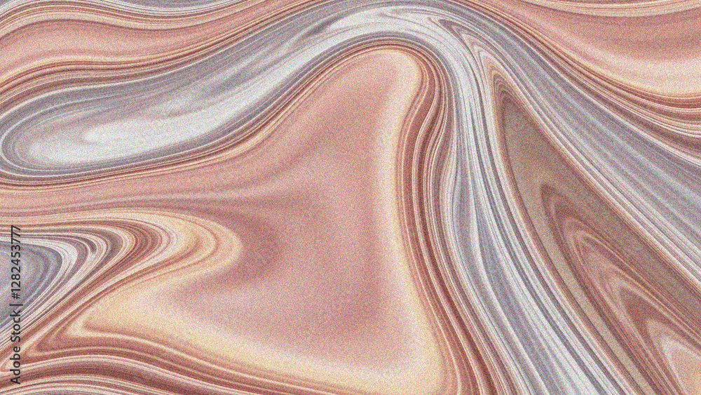 Obraz premium A soothing abstract image with fluid, wavy patterns in soft beige, brown, and gray tones, creating an elegant and organic marble-like texture.