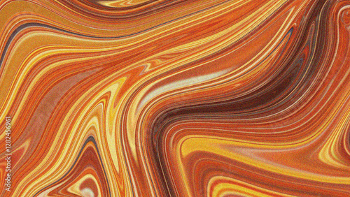 A mesmerizing abstract pattern of swirling golden, orange, and brown hues. The fluid motion and warm tones create a rich, dynamic, and visually captivating artistic composition.