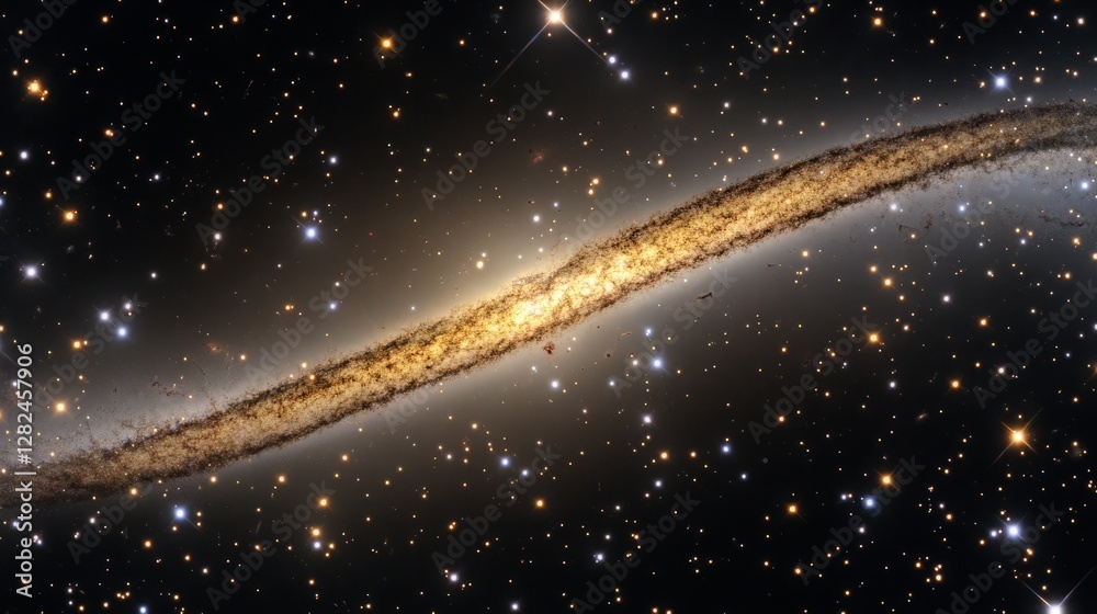 Obraz premium Giant radio wave jet stretches across cosmic expanse, revealing the universe's hidden wonders. 