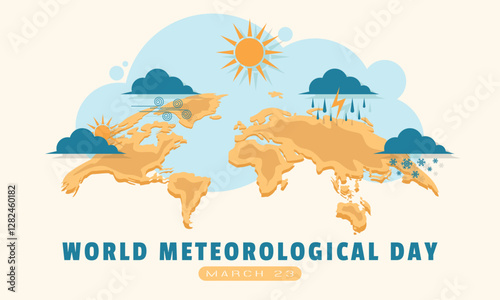 World Meteorological Day Poster. Weather changes on earth