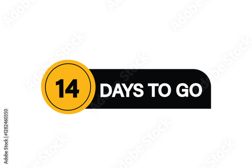 14 days to go, sale countdown vector symbol, clock, time,  background, template 14 days to go, countdown, sticker, left banner, business, sale, label button
