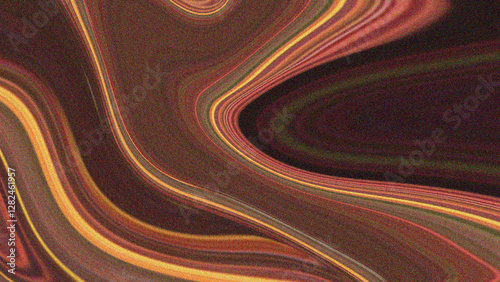 An abstract digital artwork with fluid golden, red, and brown streaks flowing against a deep black background, creating a warm, dynamic, and mesmerizing visual with a futuristic feel.