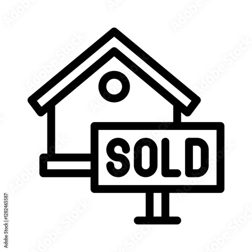 sold home line icon
