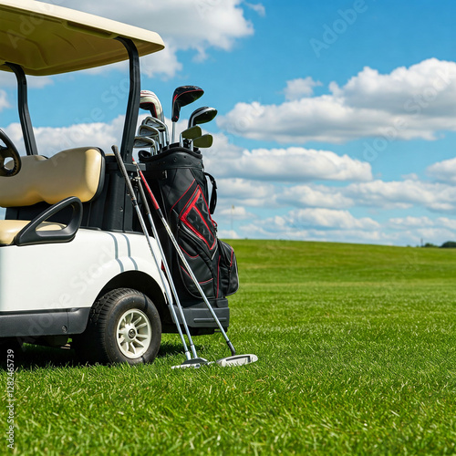 golf cart on golf course