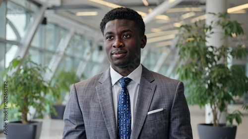 Wallpaper Mural Confident Black Businessman in Modern Office Building Torontodigital.ca