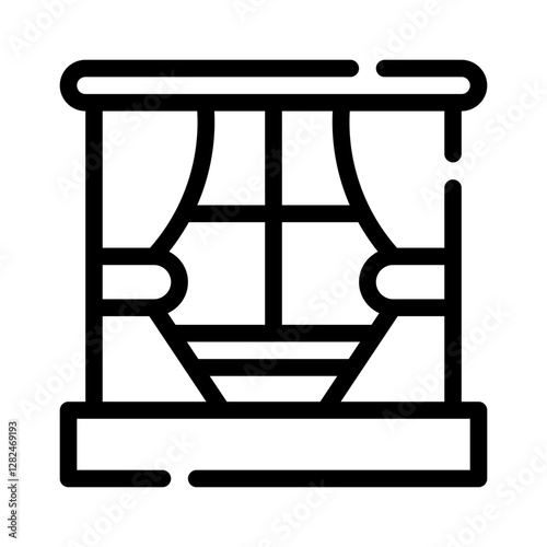 curtains line icon