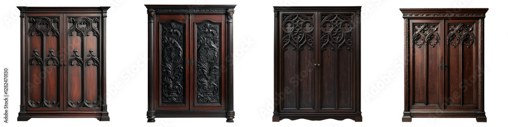 Exquisitely carved and ornate wooden cabinets armoires and chests in a traditional elegant and luxurious interior design setting evoking a sense of heritage history and timeless sophistication Exquisitely carved and ornate wooden cabinets armoires and chests in a traditional elegant and luxurious interior design setting evoking a sense of heritage history and timeless sophistication