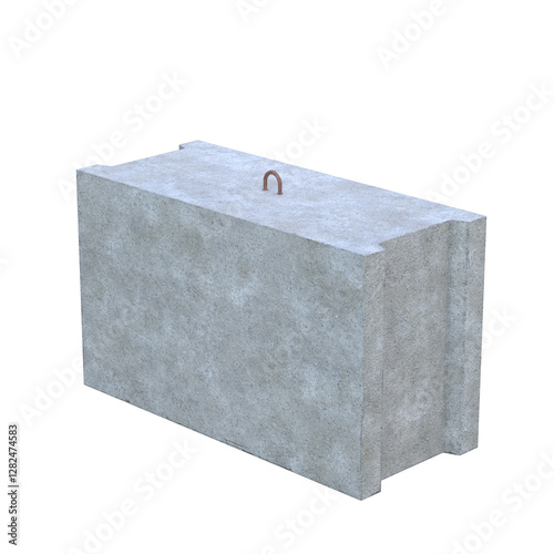Concrete Foundation, 3d illustration isolated on white background