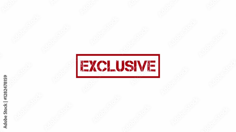 Animated Exclusive Red Stamp on White Background for Premium Memberships, exclusive red stamp animation. Animated Exclusive Red Stamp on White Background for Premium Memberships, exclusive red stamp animation.
