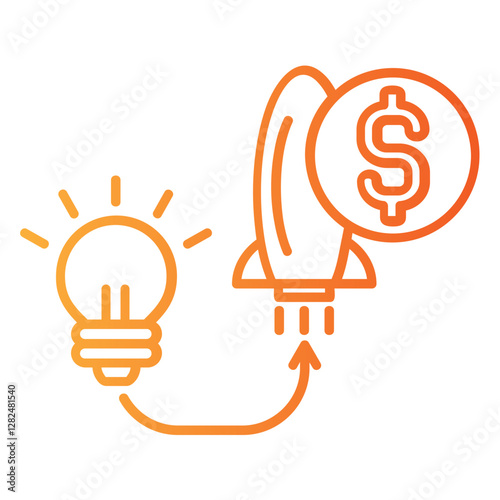 ide incubation single icon with a line gradient style