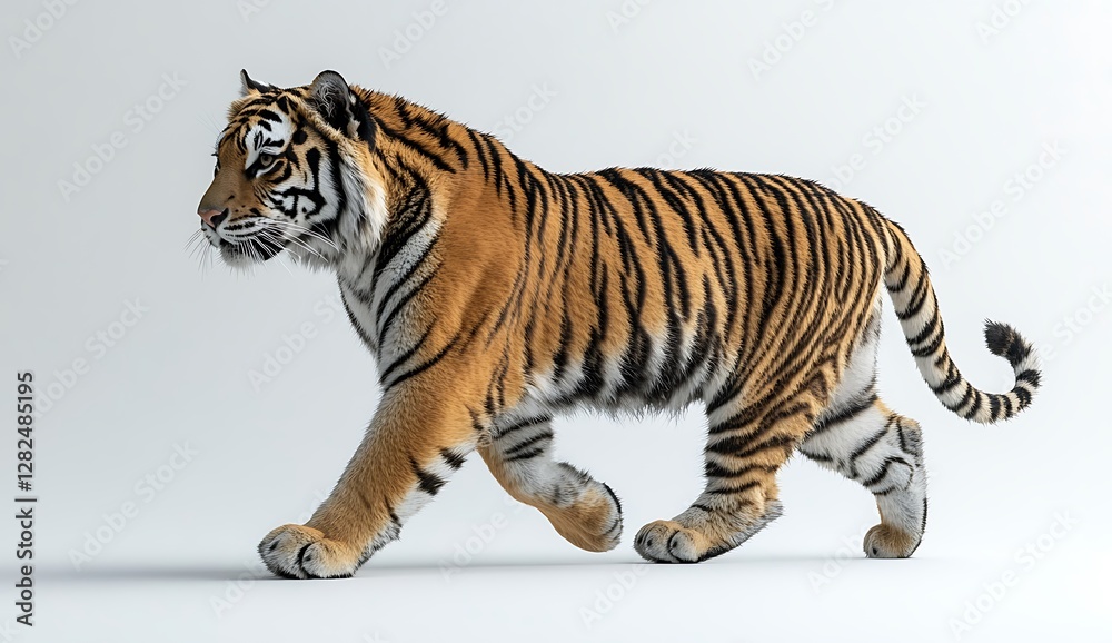 Obraz premium Majestic Tiger Walking Wild Cat Orange Stripes Big Cat