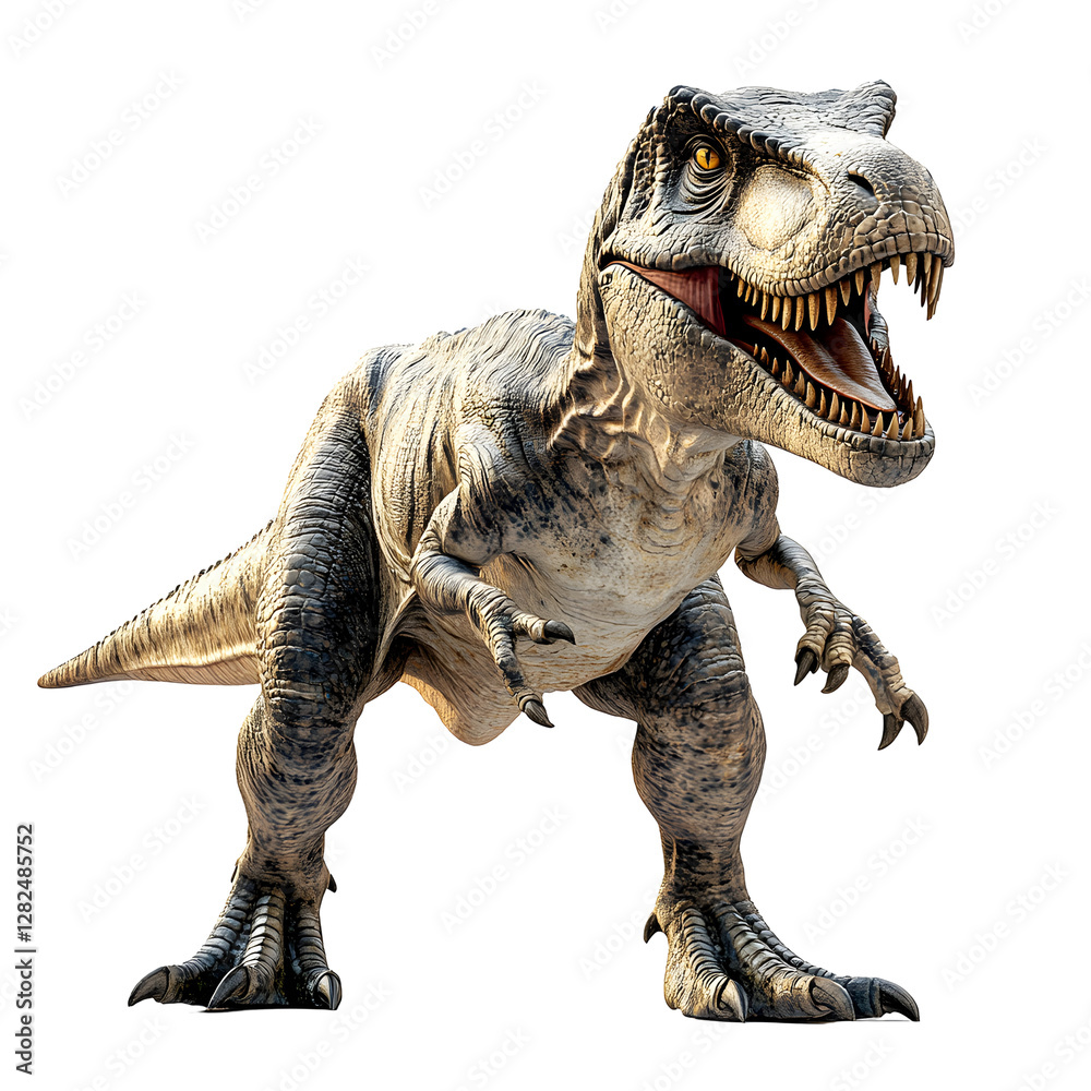 Fototapeta premium A Prehistoric Creature Showcasing Its Powerful Jaws In A Well-Lit Setting