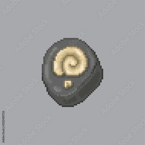 Ammonite fossil, pixel art object