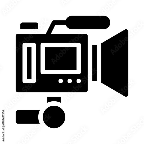 movie camera glyph icon