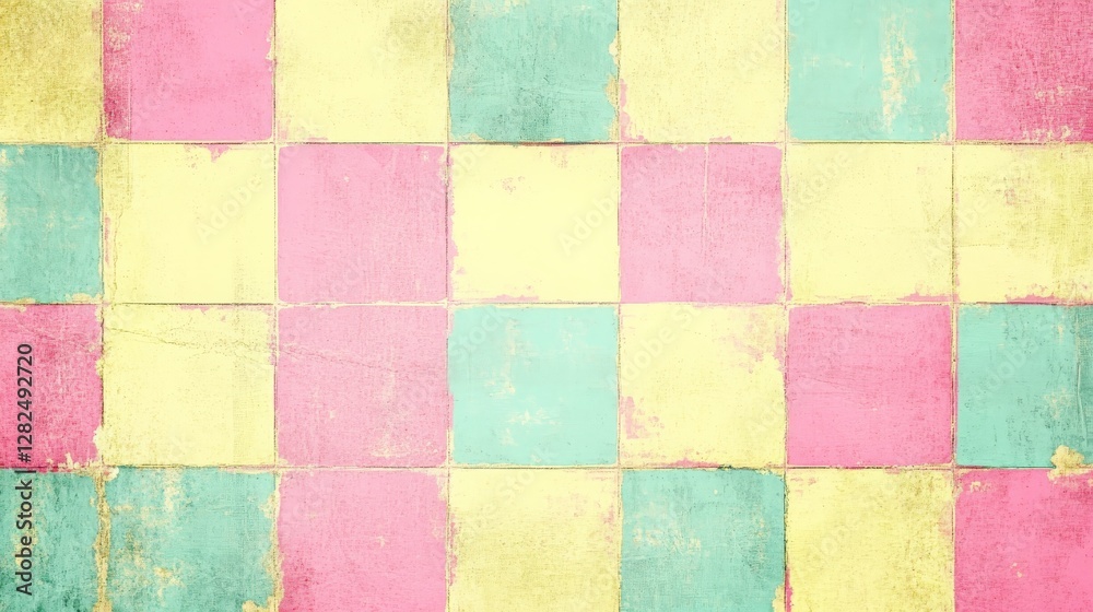 Bright Checkerboard Pattern from the 1960s