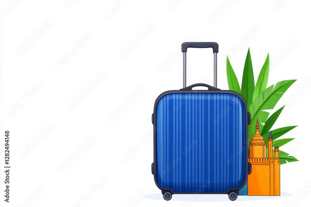travel to world open suitcase with landmarks vector illustration travel to world open suitcase with landmarks vector illustration
