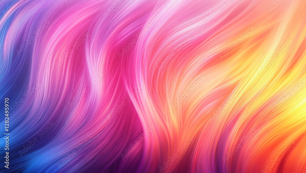 Obraz premium Abstract blurred waves in neon pink and purple tones on a vibrant backdrop