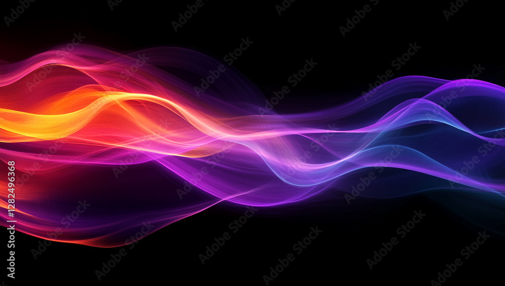 Naklejka premium Soft blurred neon pink and purple waves on a vibrant abstract background