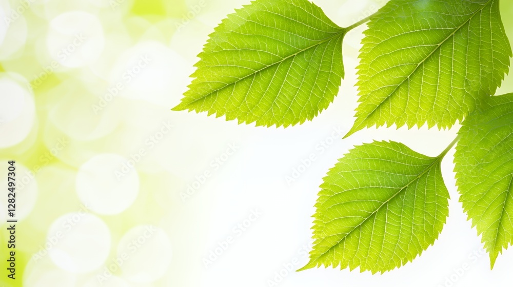 Bright Green Leaves Closeup Soft Focus Background Bright Green Leaves Closeup Soft Focus Background