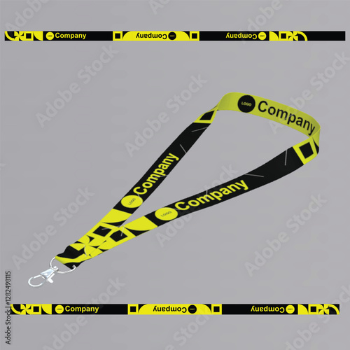 Design Template Lanyard with black and yellow color