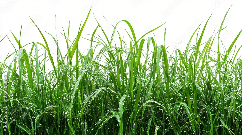 Dewy green grass border, nature backdrop Dewy green grass border, nature backdrop