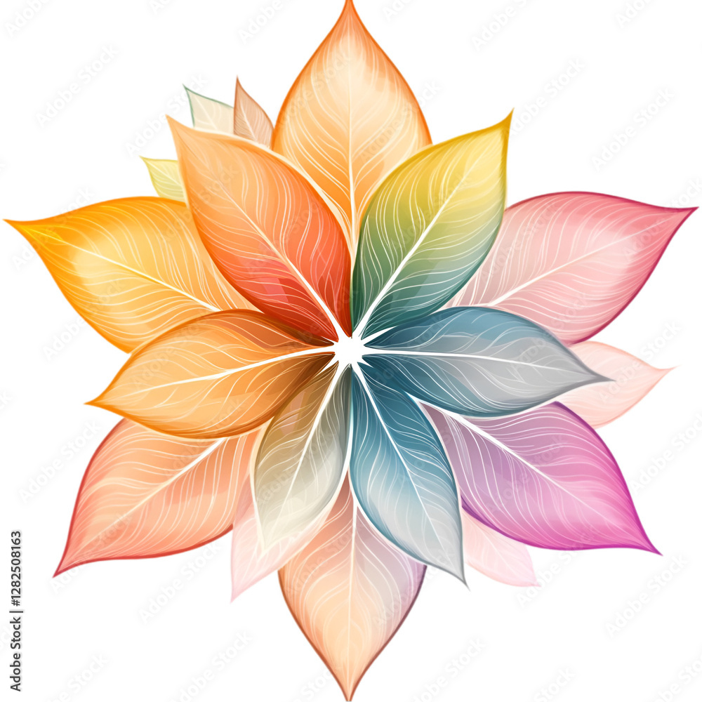 Fototapeta premium Vibrant Multilayered Flower Painting With Neon Colors 