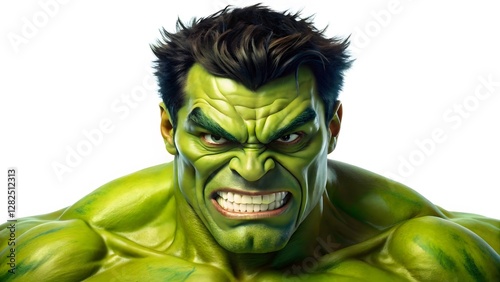 Angry Green Superhero Portrait