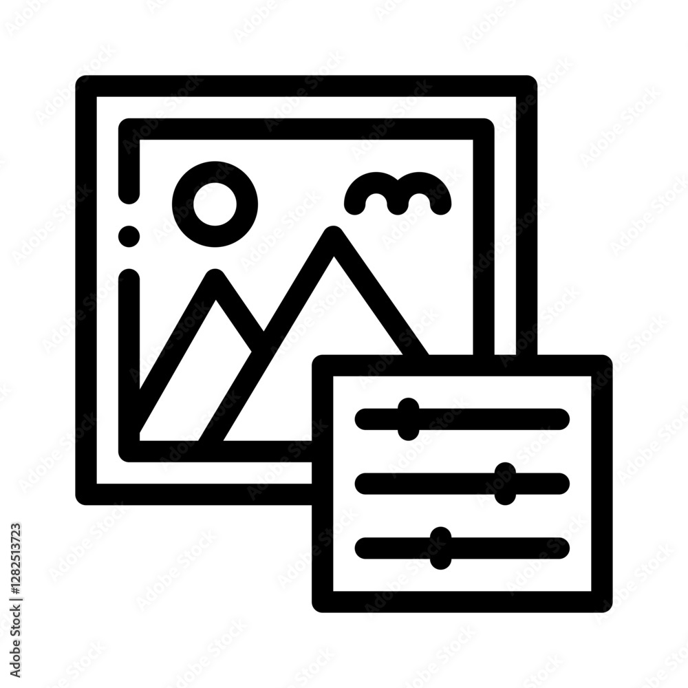 photo editing line icon