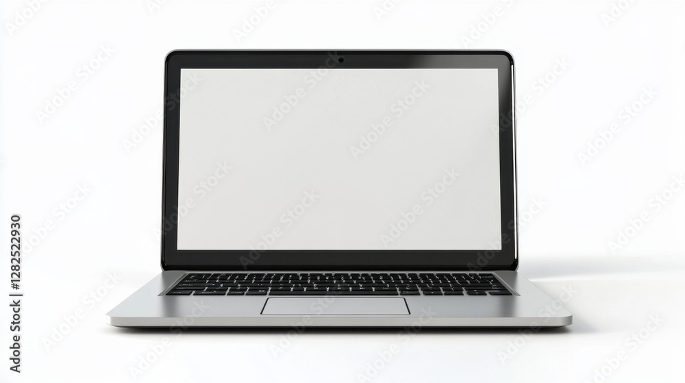 Laptop with blank screen isolated on white background for design or presentation use Laptop with blank screen isolated on white background for design or presentation use