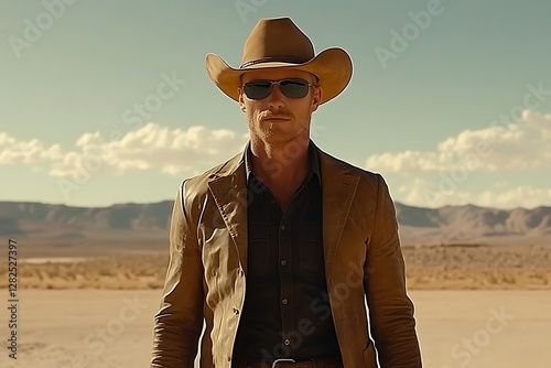 Cowboy desert sun glare