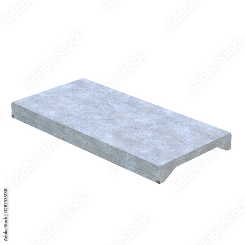 Concrete Slab, 3d illustration isolated on white background