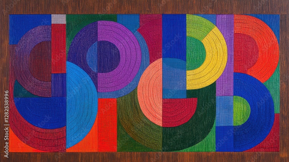 Fototapeta premium Abstract Colorful Geometric Composition Of Circles And Rectangles