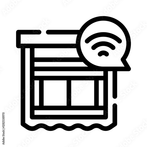 smart blinds line icon